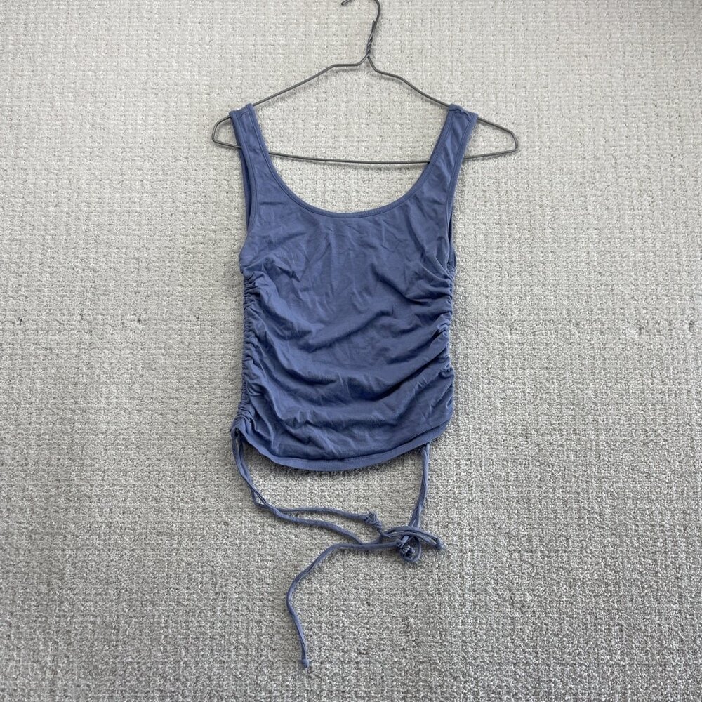 Y2K Ambiance Ruched Drawstring Tank Top Size M Fitted Stretch Bodycon 2000's